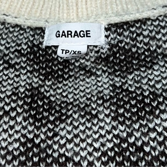 Garage Brown And Cream Houndstooth Knit Vest Top Women’s Size XS Preppy Layer - Picture 3 of 4